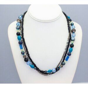 18 inch, Vintage Multi Strand Bohemian Multicolor Necklace by Avon - CQ1